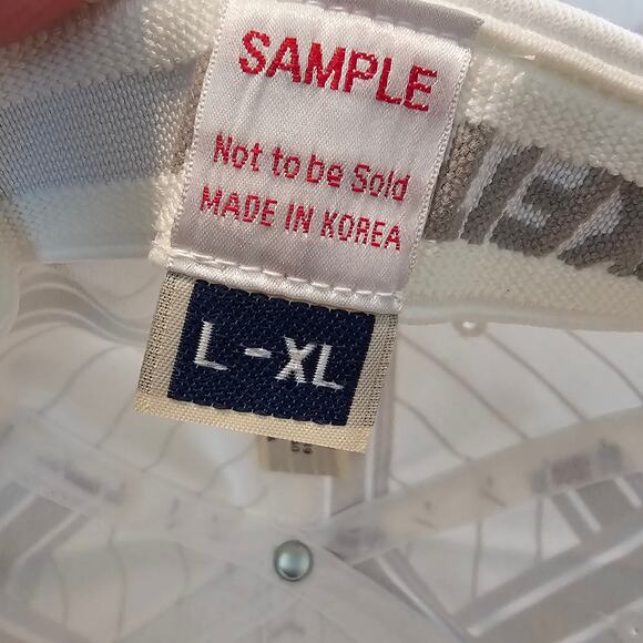 Vtg North Carolina Tar Heels Fitted Flat Bill Hat White Striped UNC NCAA L/XL - Picture 9 of 11